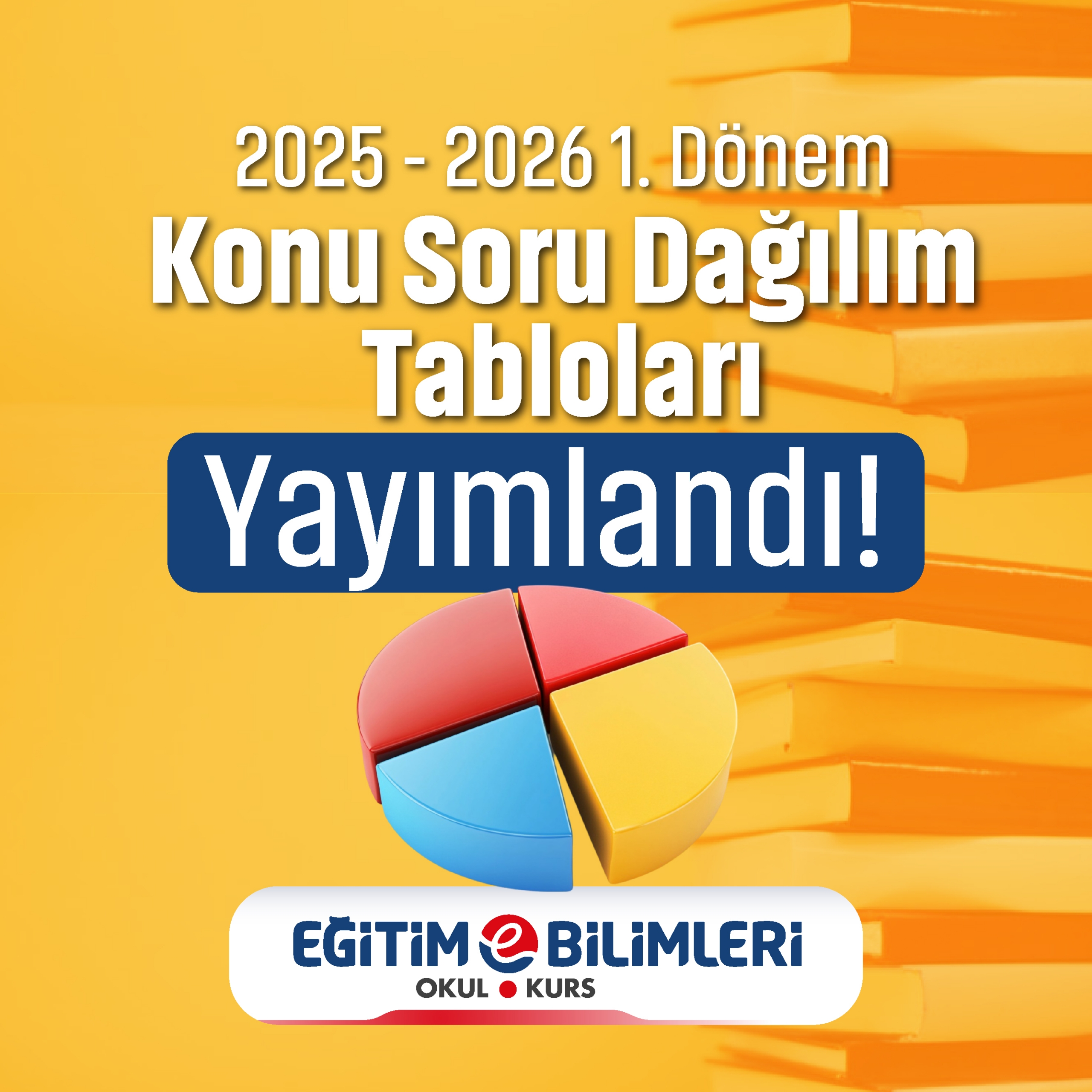 1. Dönem ortak yazılı sınavlara yönelik “Konu Soru Dağılım Tabloları” yayınlandı.